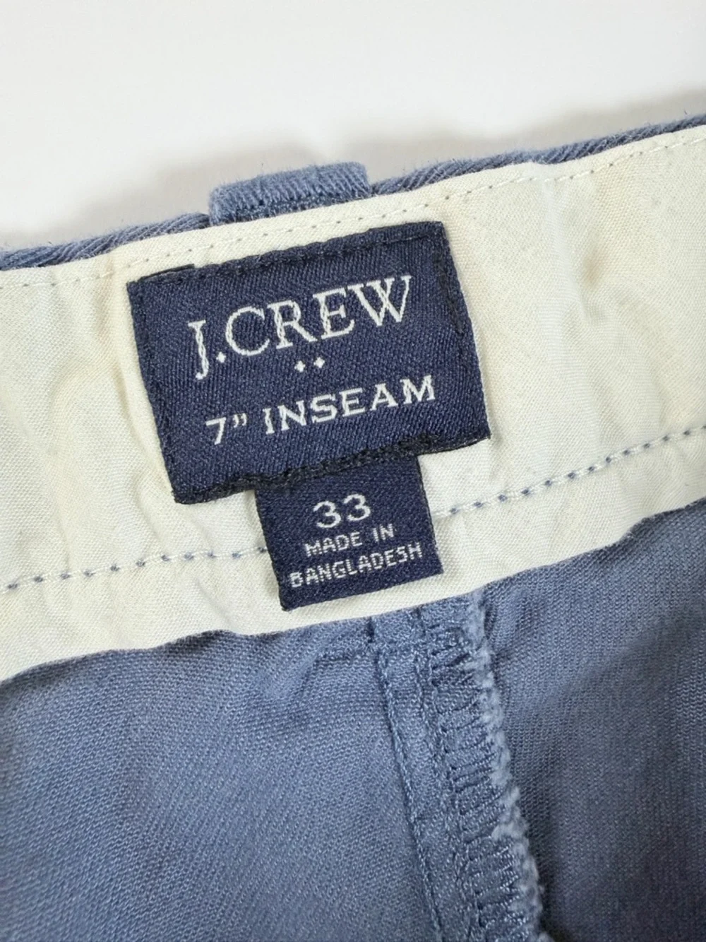 J. Crew Slate Blue Flat Front Chino‎ Cotton Shorts Mens Size 33